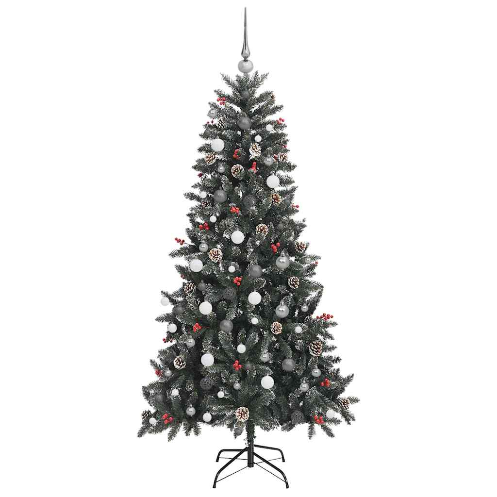 vidaXL Künstlicher Weihnachtsbaum Grün 210 cm PVC, Plastik und Stahl