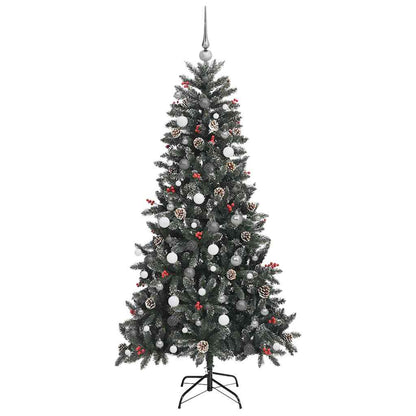 vidaXL Künstlicher Weihnachtsbaum Grün 210 cm PVC, Plastik und Stahl