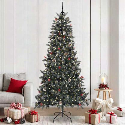 vidaXL Künstlicher Weihnachtsbaum Grün 240 cm PVC, Plastik und Stahl