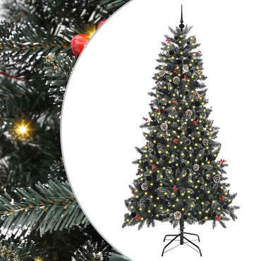 vidaXL Künstlicher Weihnachtsbaum Grün 240 cm PVC, Plastik und Stahl