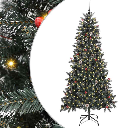 vidaXL Künstlicher Weihnachtsbaum Grün 240 cm PVC, Plastik und Stahl