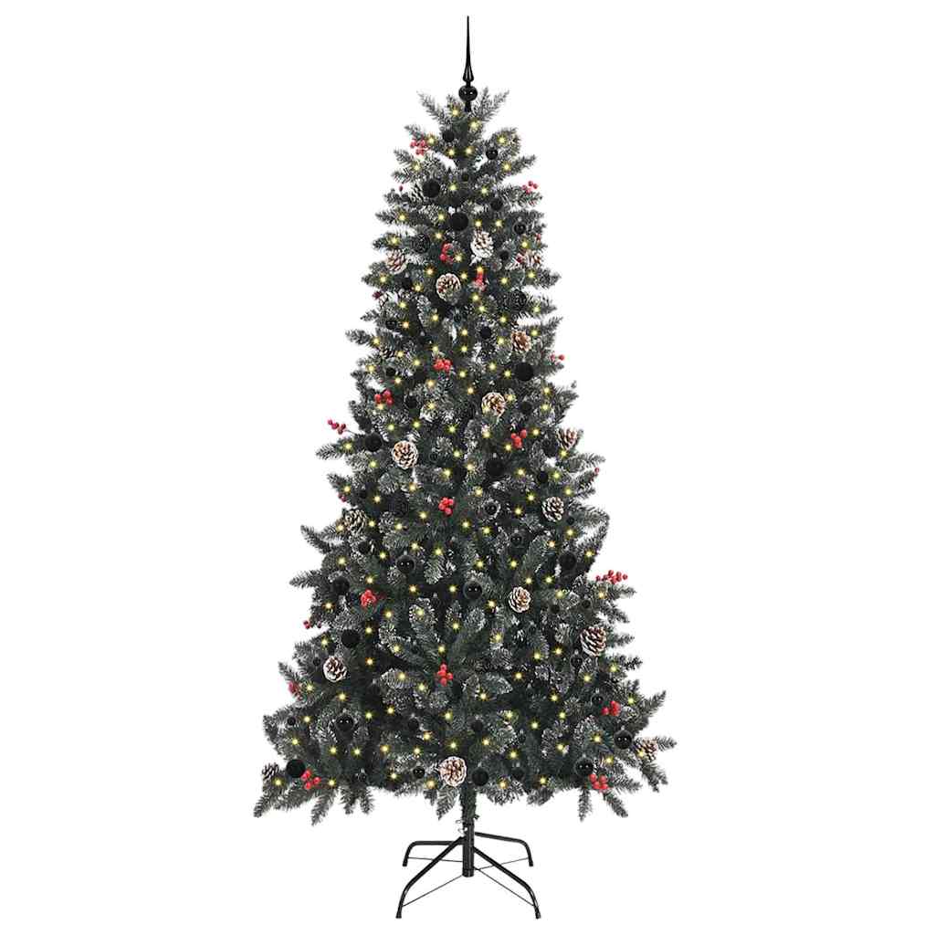vidaXL Künstlicher Weihnachtsbaum Grün 240 cm PVC, Plastik und Stahl