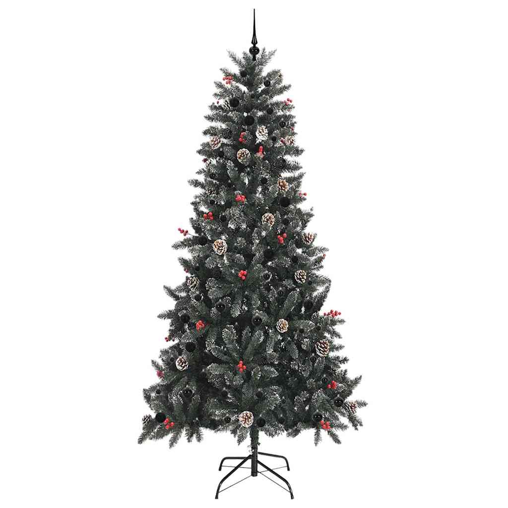 vidaXL Künstlicher Weihnachtsbaum Grün 240 cm PVC, Plastik und Stahl