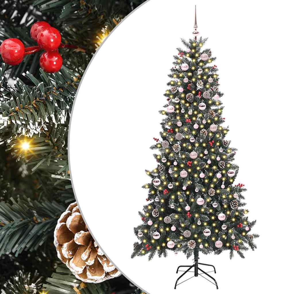 Künstlicher Weihnachtsbaum Grün 240 cm PVC, Plastik und Stahl