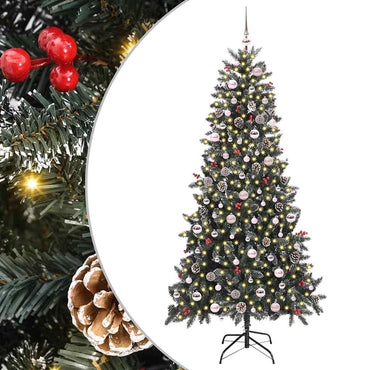 vidaXL Künstlicher Weihnachtsbaum Grün 240 cm PVC, Plastik und Stahl