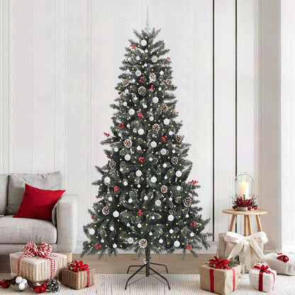 vidaXL Künstlicher Weihnachtsbaum Grün 240 cm PVC, Plastik und Stahl