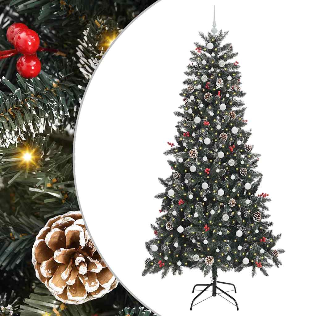 vidaXL Künstlicher Weihnachtsbaum Grün 240 cm PVC, Plastik und Stahl