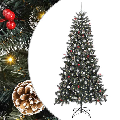 vidaXL Künstlicher Weihnachtsbaum Grün 240 cm PVC, Plastik und Stahl