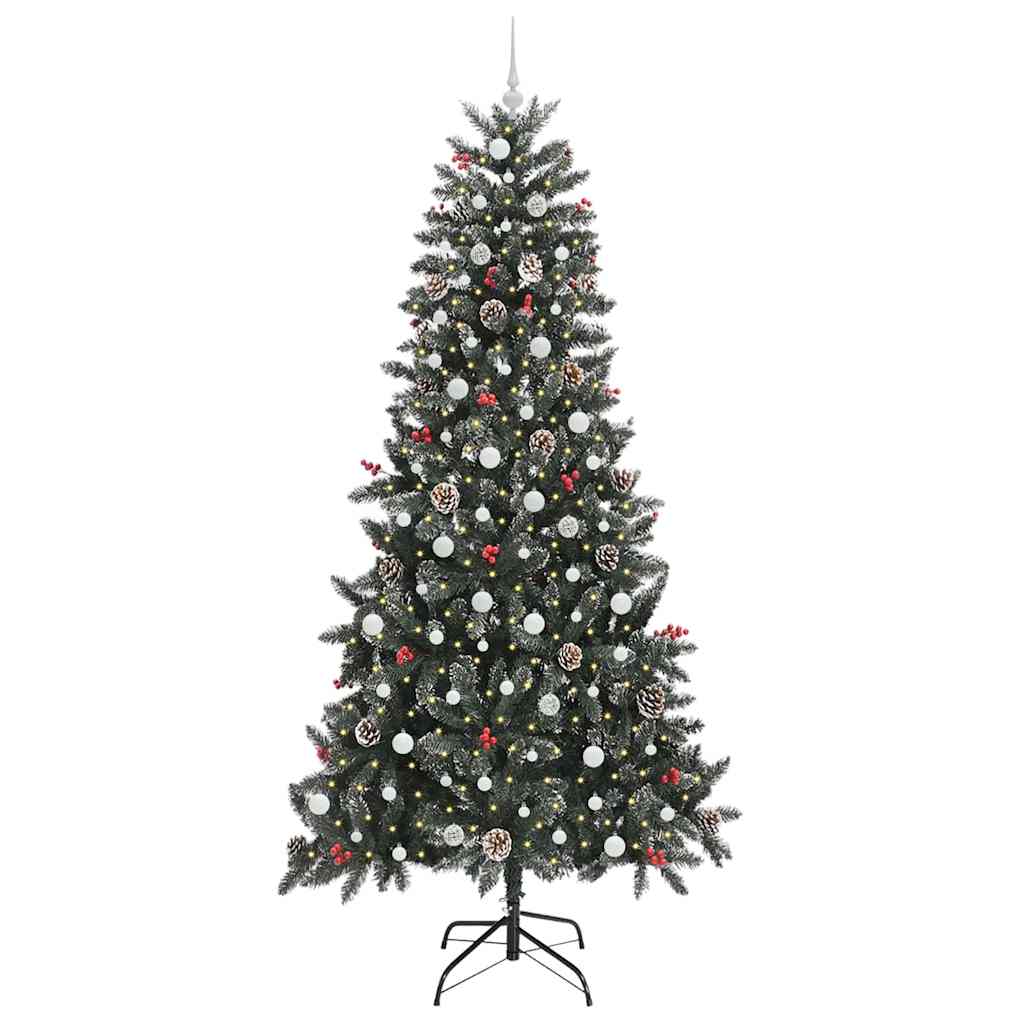 vidaXL Künstlicher Weihnachtsbaum Grün 240 cm PVC, Plastik und Stahl