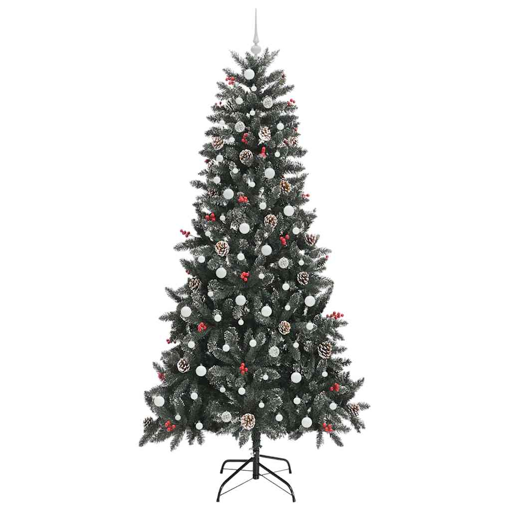 vidaXL Künstlicher Weihnachtsbaum Grün 240 cm PVC, Plastik und Stahl