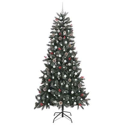 vidaXL Künstlicher Weihnachtsbaum Grün 240 cm PVC, Plastik und Stahl