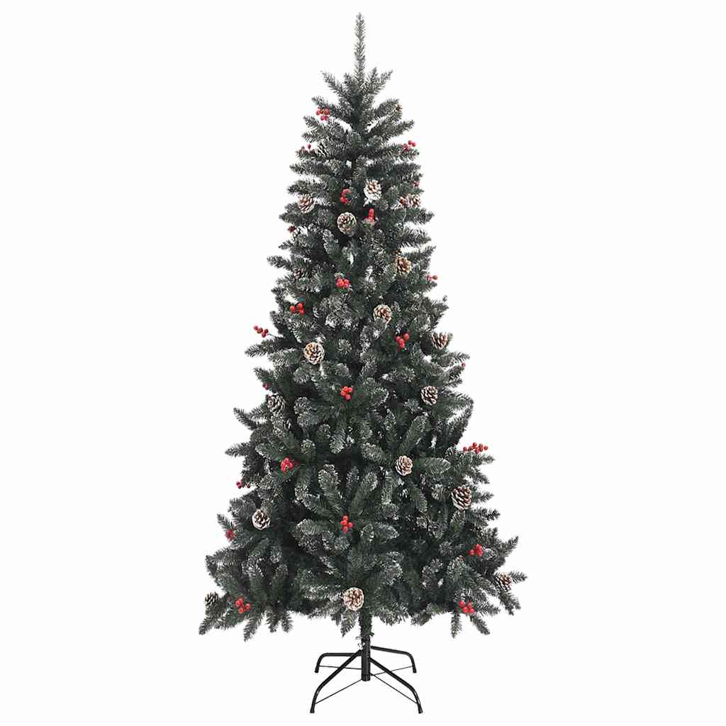 vidaXL Künstlicher Weihnachtsbaum Grün 240 cm PVC, Plastik und Stahl