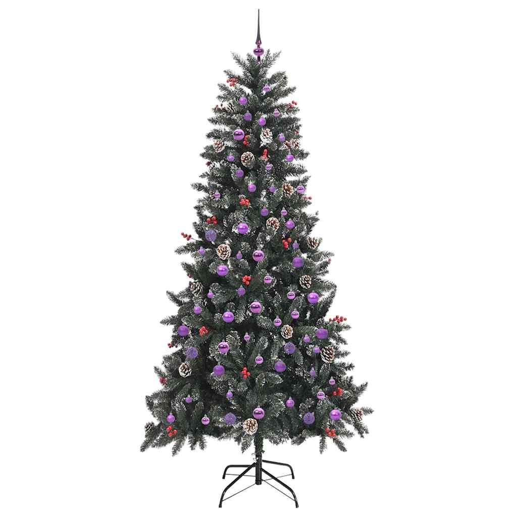 Künstlicher Weihnachtsbaum Grün 240 cm PVC, Plastik und Stahl