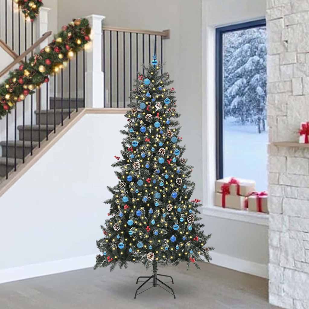 vidaXL Künstlicher Weihnachtsbaum Grün 240 cm PVC, Plastik und Stahl