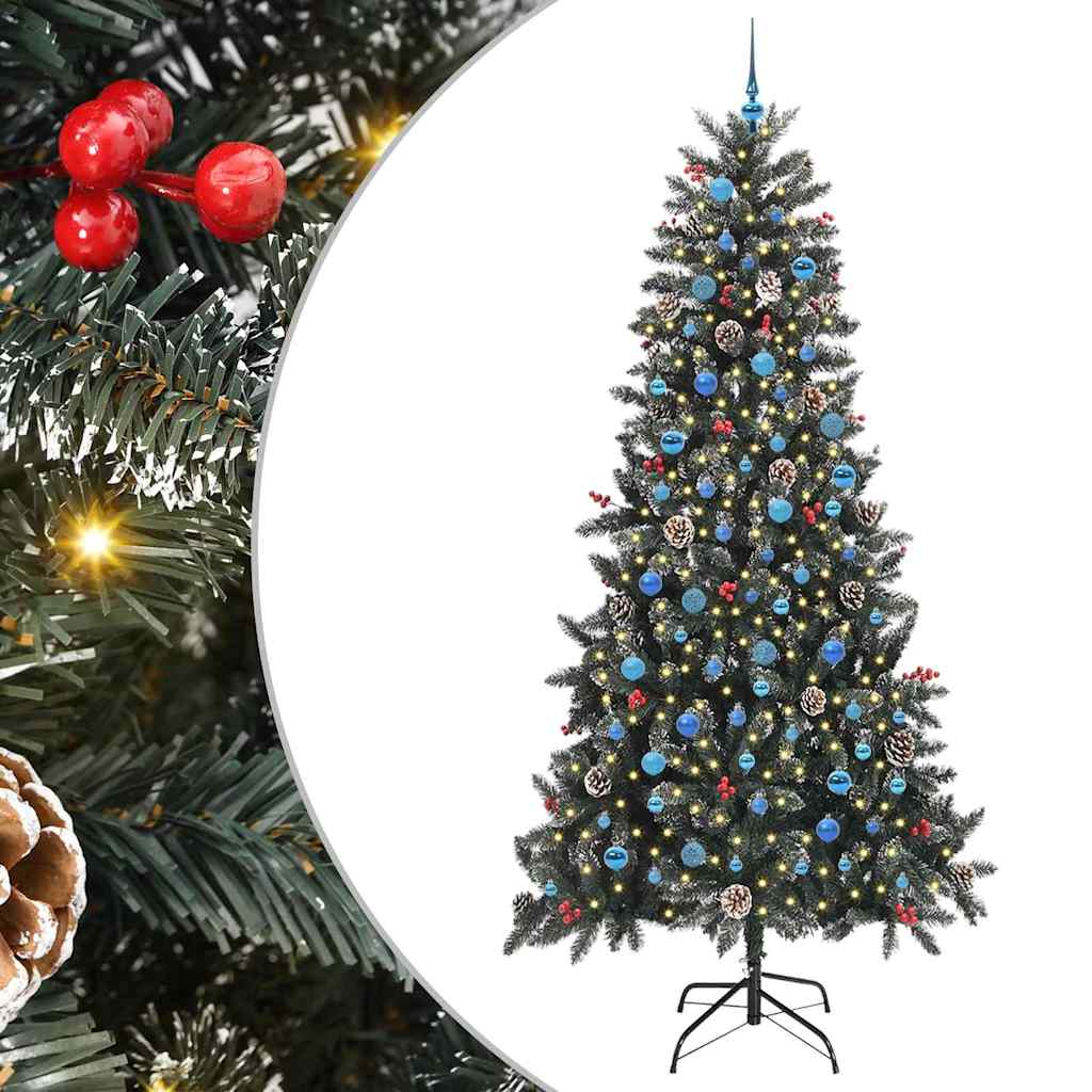 vidaXL Künstlicher Weihnachtsbaum Grün 240 cm PVC, Plastik und Stahl