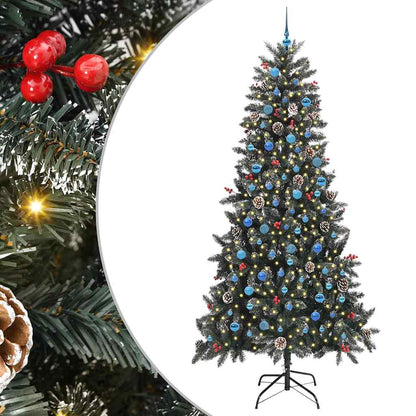 vidaXL Künstlicher Weihnachtsbaum Grün 240 cm PVC, Plastik und Stahl