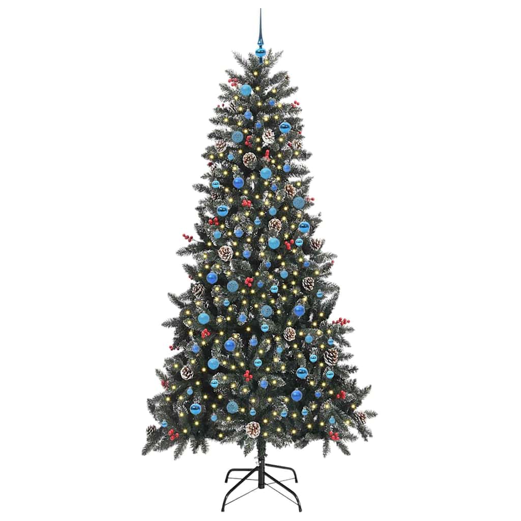 vidaXL Künstlicher Weihnachtsbaum Grün 240 cm PVC, Plastik und Stahl