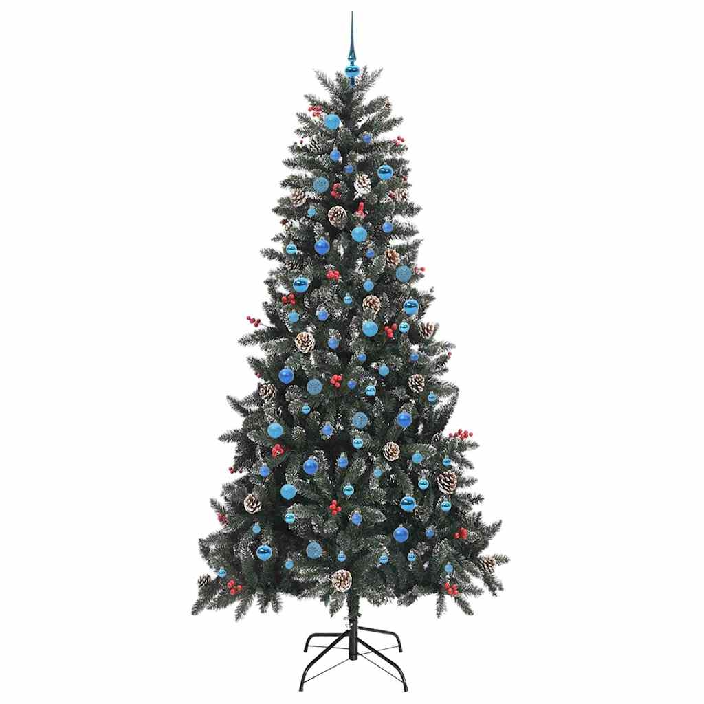 vidaXL Künstlicher Weihnachtsbaum Grün 240 cm PVC, Plastik und Stahl