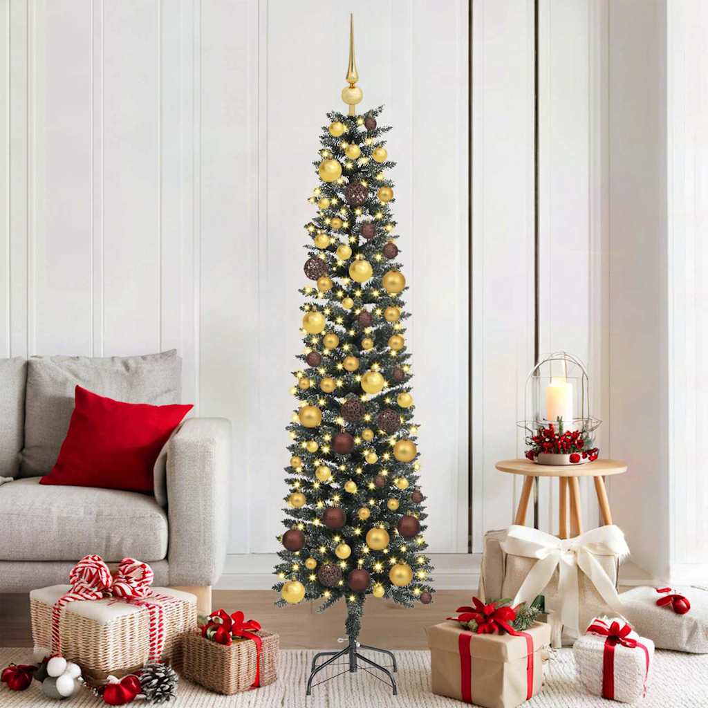 vidaXL Künstlicher Weihnachtsbaum mit 300 LEDs mit Ständer Grün 180 cm