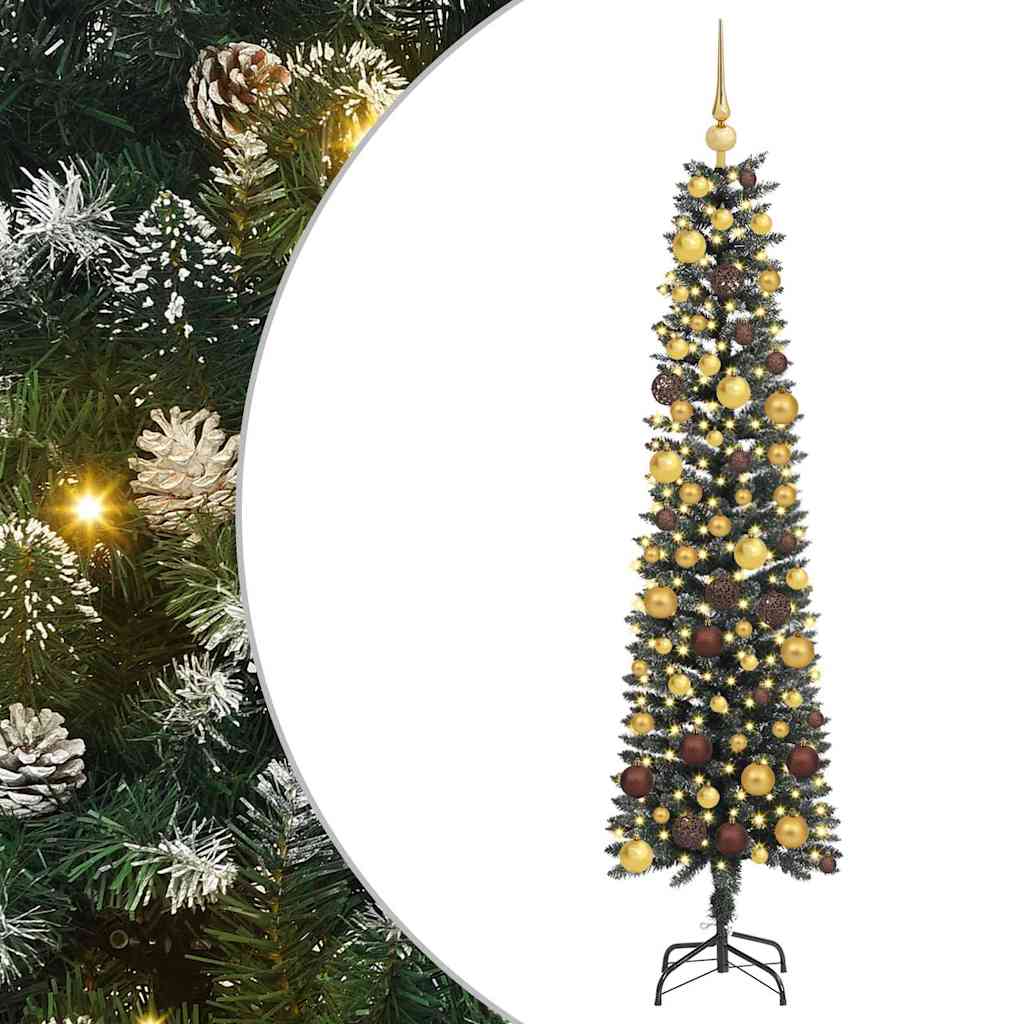 vidaXL Künstlicher Weihnachtsbaum mit 300 LEDs mit Ständer Grün 180 cm