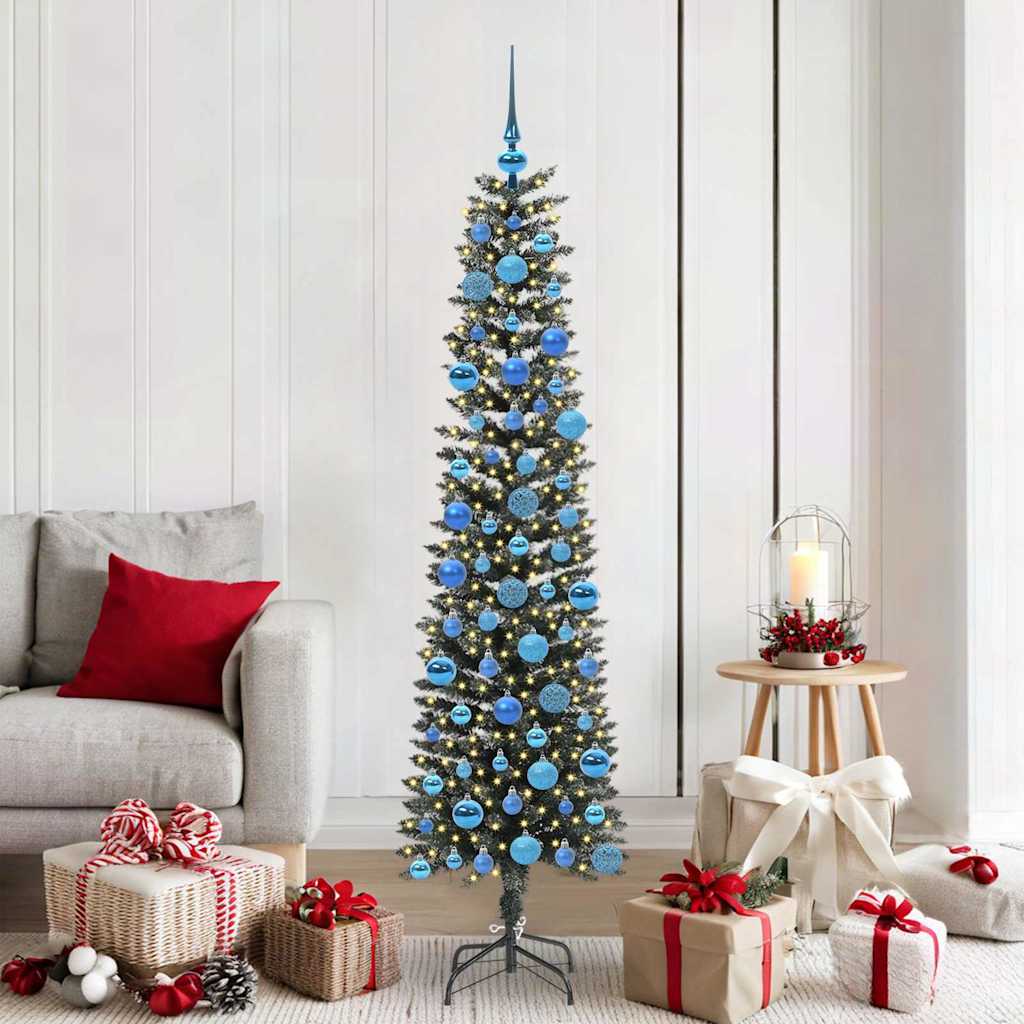 vidaXL Sapin de Noël artificiel avec 300 LED et support vert 180 cm