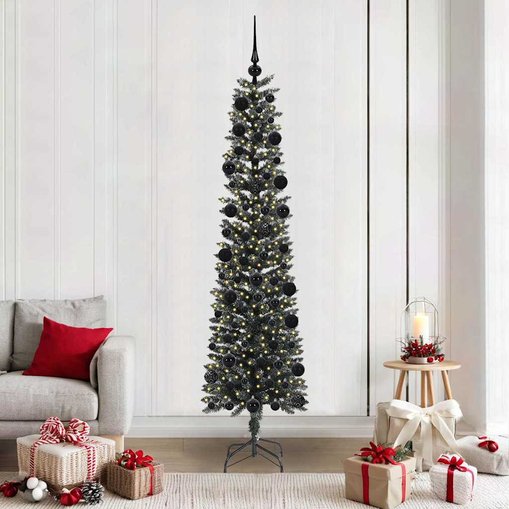 vidaXL Sapin de Noël artificiel avec 300 LED et support Vert 210 cm
