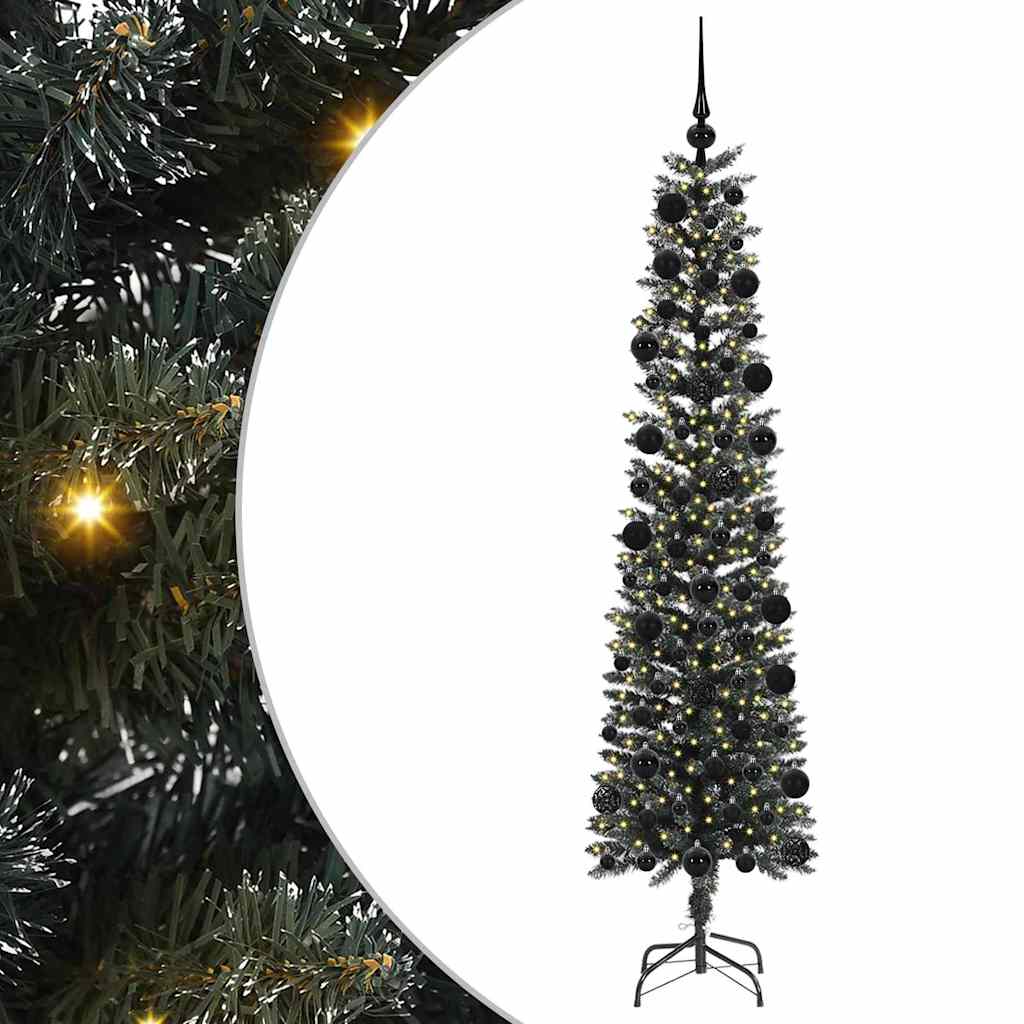 vidaXL Sapin de Noël artificiel avec 300 LED et support Vert 210 cm