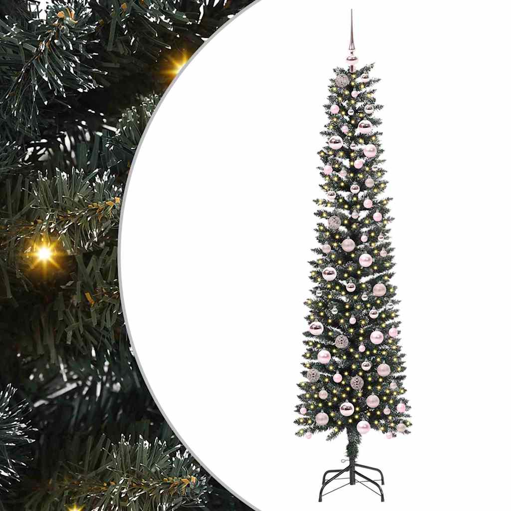 vidaXL Sapin de Noël artificiel avec 300 LED et support Vert 210 cm