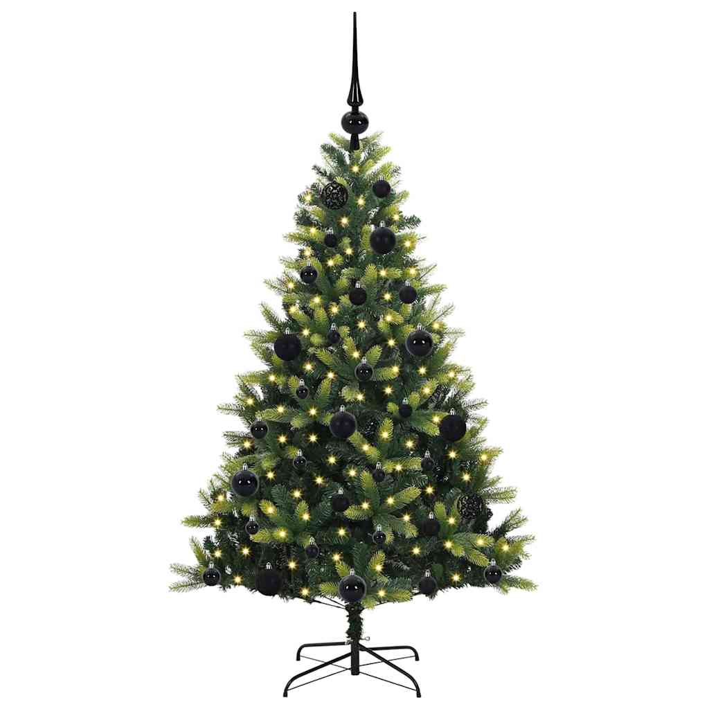 Künstlicher geflammter Weihnachtsbaum 150 LEDs Grün 120 cm