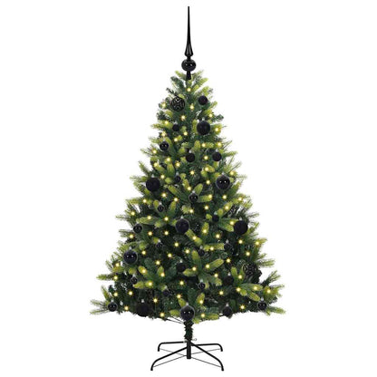 Künstlicher geflammter Weihnachtsbaum 150 LEDs Grün 120 cm