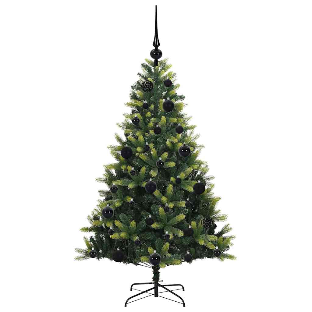 Künstlicher geflammter Weihnachtsbaum 150 LEDs Grün 120 cm
