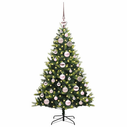 vidaXL Sapin de Noël artificiel effet givré 150 LED Vert 120 cm