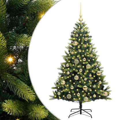 Künstlicher geflammter Weihnachtsbaum 150 LEDs Grün 120 cm