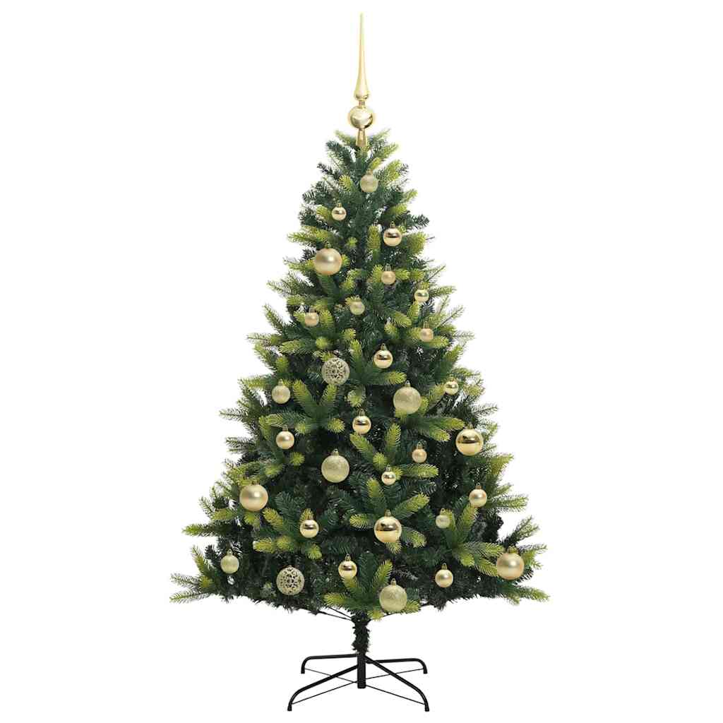 Künstlicher geflammter Weihnachtsbaum 150 LEDs Grün 120 cm