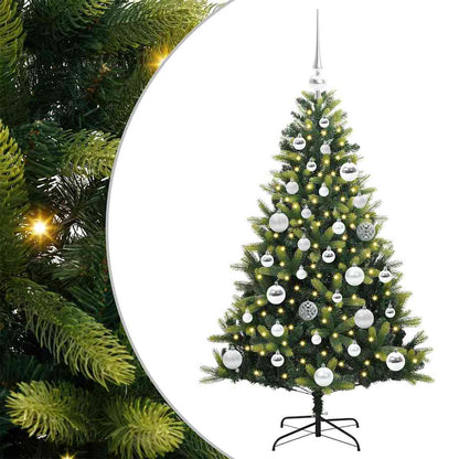 vidaXL Sapin de Noël artificiel floqué 150 LED vert 120 cm