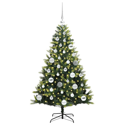 vidaXL Sapin de Noël artificiel floqué 150 LED vert 120 cm