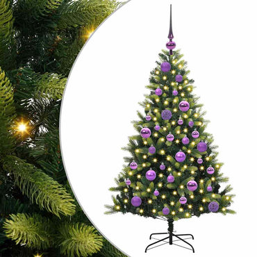 vidaXL Sapin de Noël artificiel effet givré 150 LED vert 120 cm
