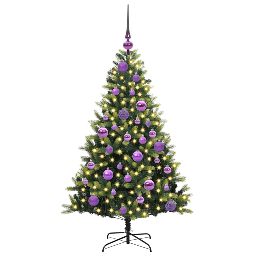 Künstlicher geflammter Weihnachtsbaum 150 LEDs Grün 120 cm