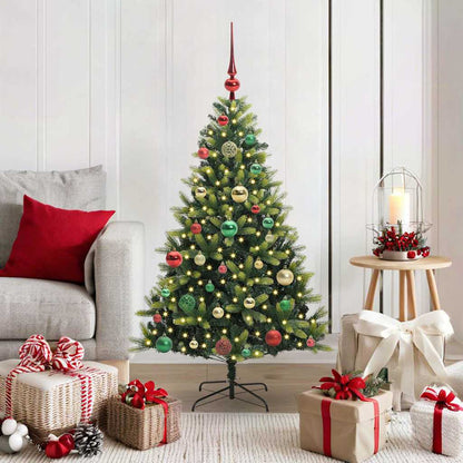 vidaXL Künstlicher geflammter Weihnachtsbaum 150 LEDs Grün 120 cm