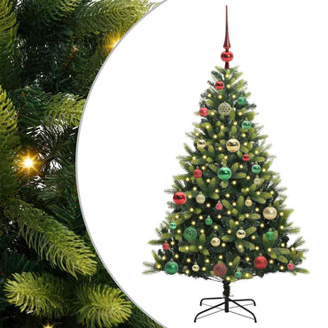 vidaXL Künstlicher geflammter Weihnachtsbaum 150 LEDs Grün 120 cm