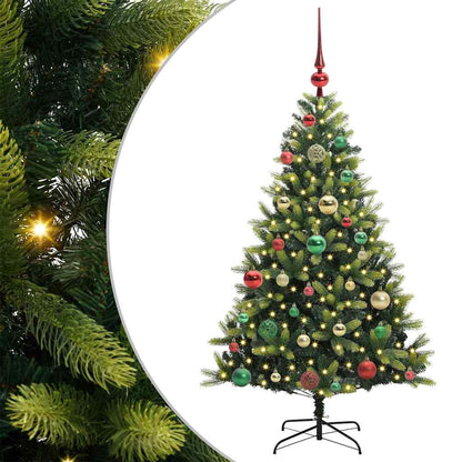 vidaXL Künstlicher geflammter Weihnachtsbaum 150 LEDs Grün 120 cm