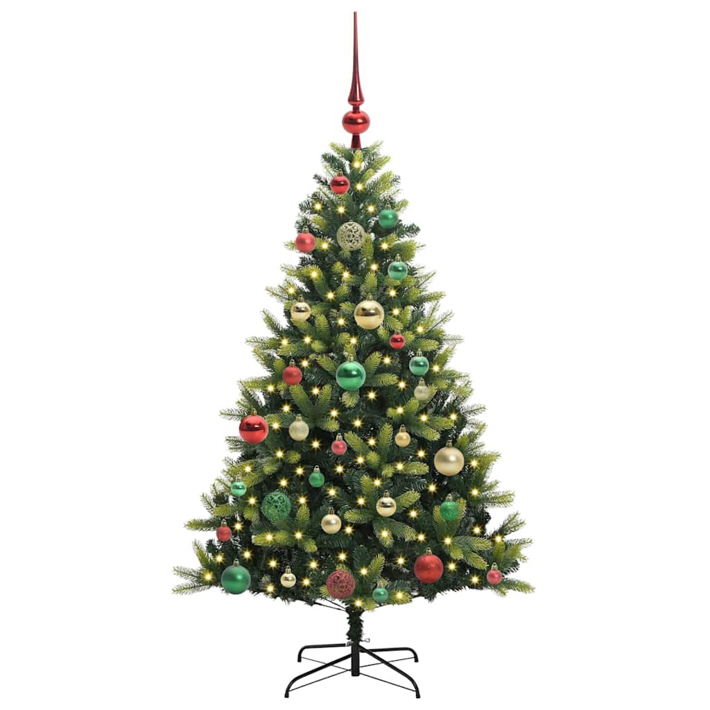 vidaXL Künstlicher geflammter Weihnachtsbaum 150 LEDs Grün 120 cm