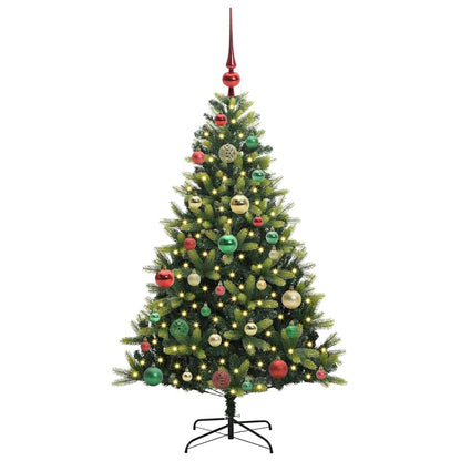 vidaXL Künstlicher geflammter Weihnachtsbaum 150 LEDs Grün 120 cm