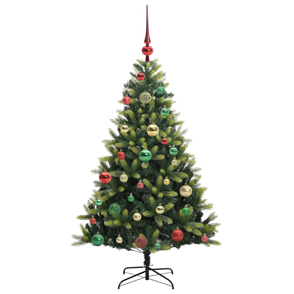 vidaXL Künstlicher geflammter Weihnachtsbaum 150 LEDs Grün 120 cm