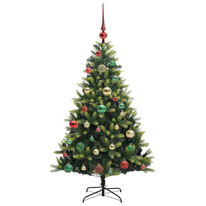 vidaXL Künstlicher geflammter Weihnachtsbaum 150 LEDs Grün 120 cm