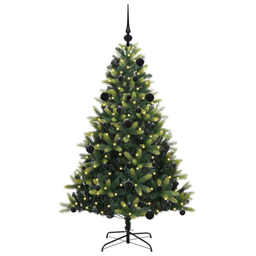 Künstlicher geflammter Weihnachtsbaum 150 LEDs Grün 150 cm