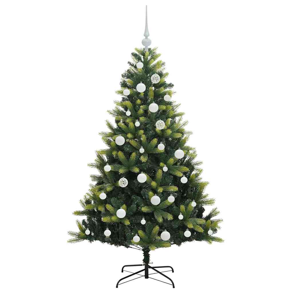 vidaXL Künstlicher geflammter Weihnachtsbaum 150 LEDs Grün 150 cm