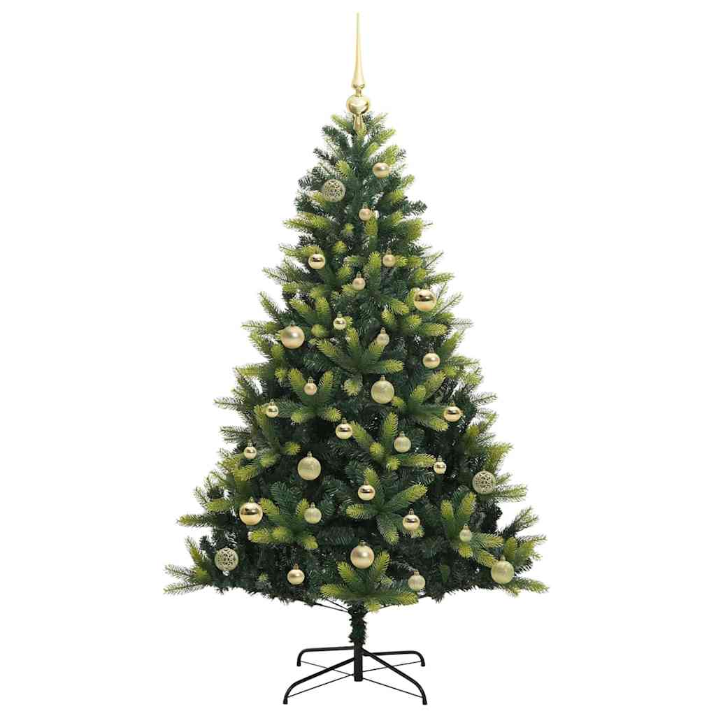 vidaXL Künstlicher geflammter Weihnachtsbaum 150 LEDs Grün 150 cm