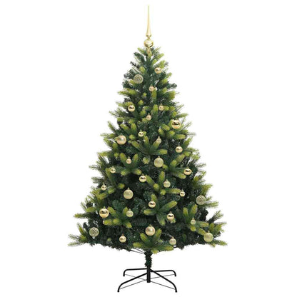 vidaXL Künstlicher geflammter Weihnachtsbaum 150 LEDs Grün 150 cm