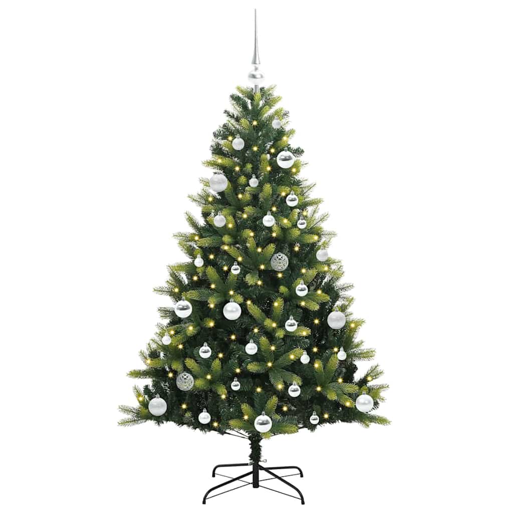 Künstlicher geflammter Weihnachtsbaum 150 LEDs Grün 150 cm